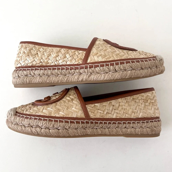GUCCI || Adela GG Raffia Espadrilles Brown Leather Logo EU 36 US 6 - Picture 5 of 13